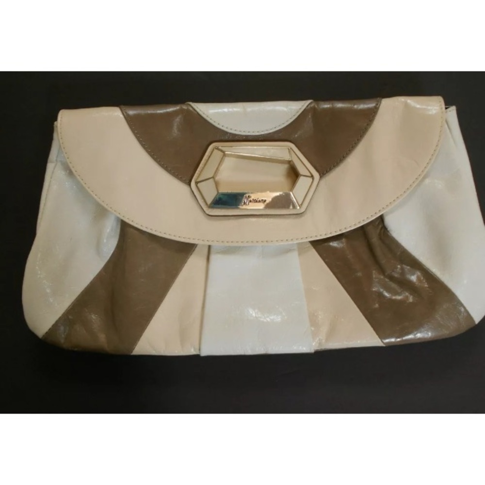 Marciano Clutch Purse Taupe Tan Ivory Handbag